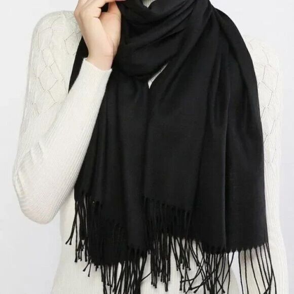 New Women's Scarf Shawls and Wraps Black - Picture 2 of 7